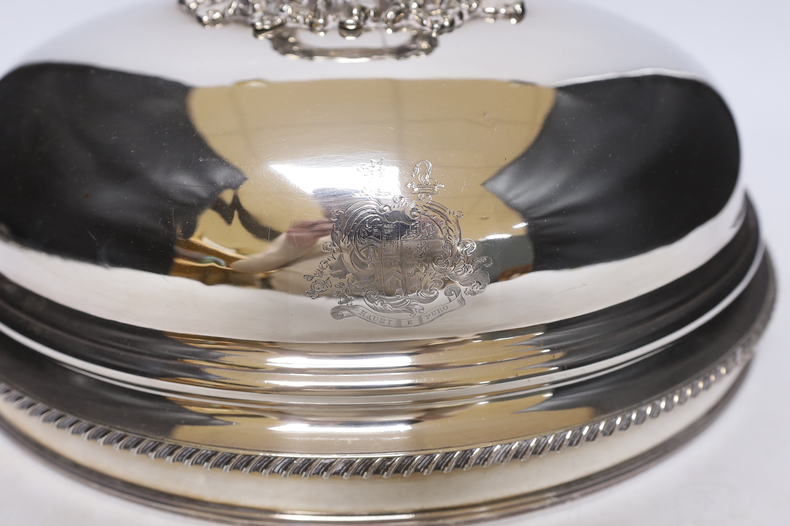 An Old Sheffield plate domed meat dish cover, 39.6cm